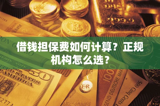 武汉借钱担保费如何计算？正规机构怎么选？