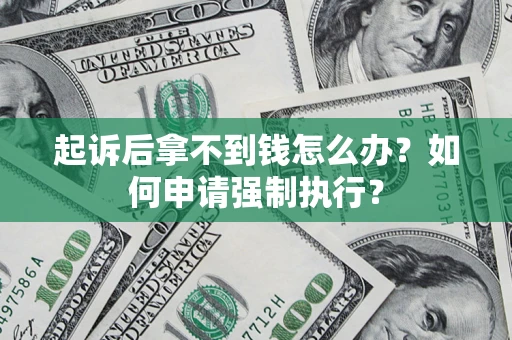 武汉起诉后拿不到钱怎么办？如何申请强制执行？