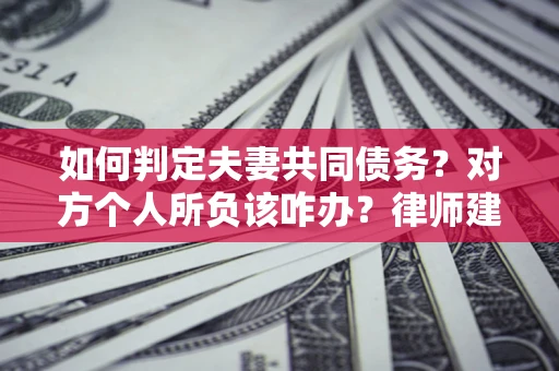 武汉如何判定夫妻共同债务？对方个人所负该咋办？律师建议