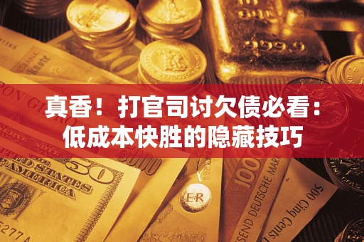 武汉真香！打官司讨欠债必看：低成本快胜的隐藏技巧