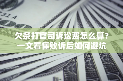 武汉欠条打官司诉讼费怎么算？一文看懂败诉后如何避坑